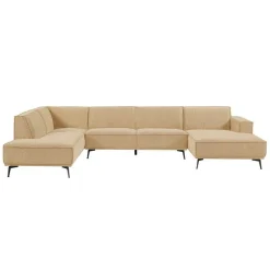 2,5-zits Lounge/Hoekbank Leeds - Beige (Lounge Rechts) - Loft24.nl