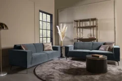 2,5-zits plus 3-zits bank Leeds - Blauw - Loft24.nl