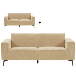 2,5-zits plus 3-zits bank Leeds - Beige - Loft24.nl