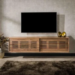 Zwevend TV-meubel Slide Acaciahout 150cm - Naturel - Loft24.nl