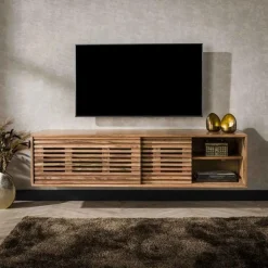 Zwevend TV-meubel Slide Acaciahout 150cm - Naturel - Loft24.nl